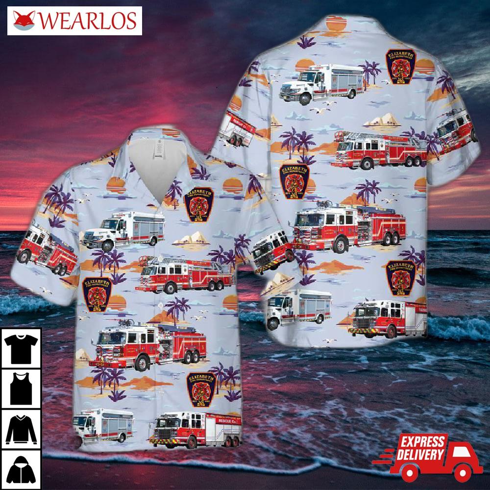 New Jersey Elizabeth Fire Department Hawaiian Shirt