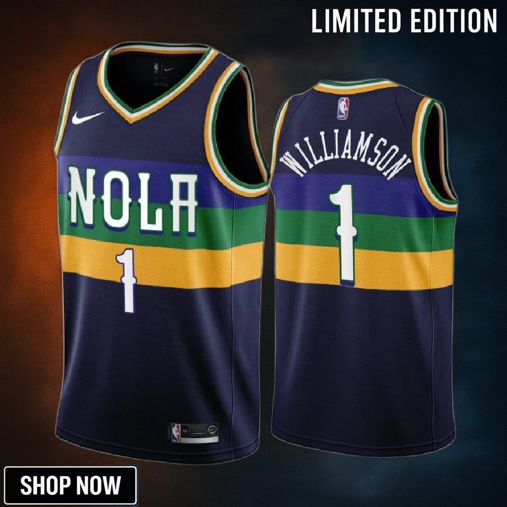 New Orleans Pelicans 1 Zion Williamson -23 City Edition Navy Jersey - Men