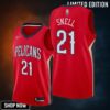 New Orleans Pelicans 21 Tony Snell Statement Edition Jersey Red - Men