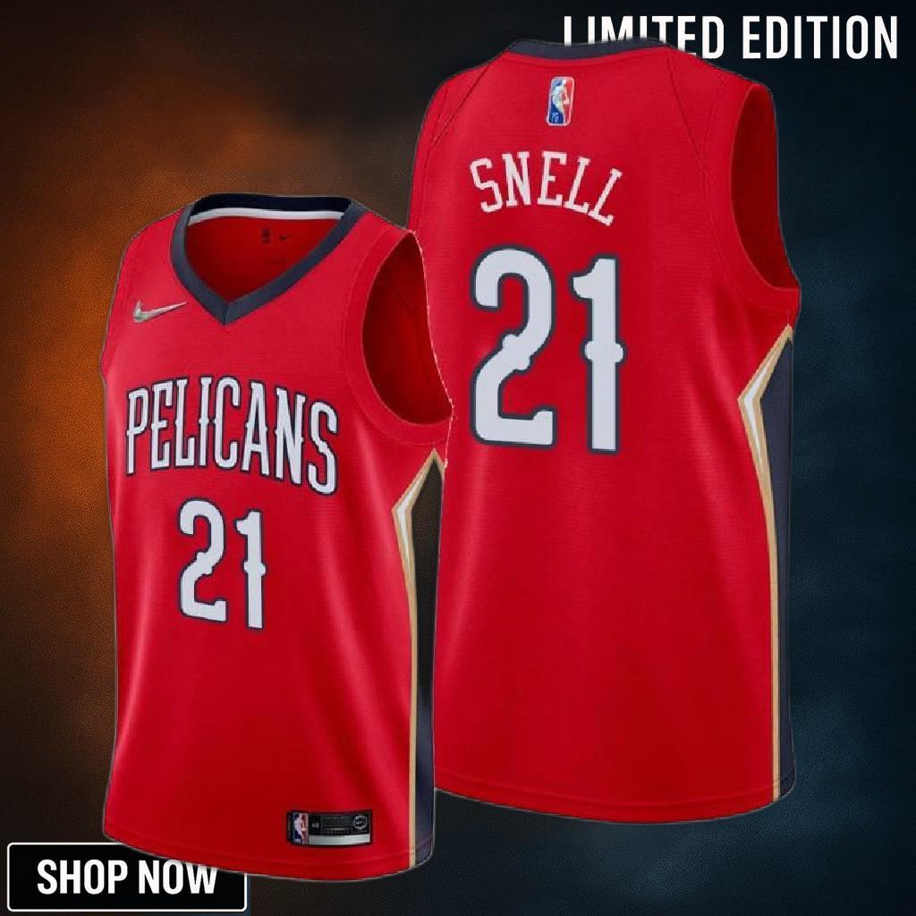 New Orleans Pelicans 21 Tony Snell Statement Edition Jersey Red - Men