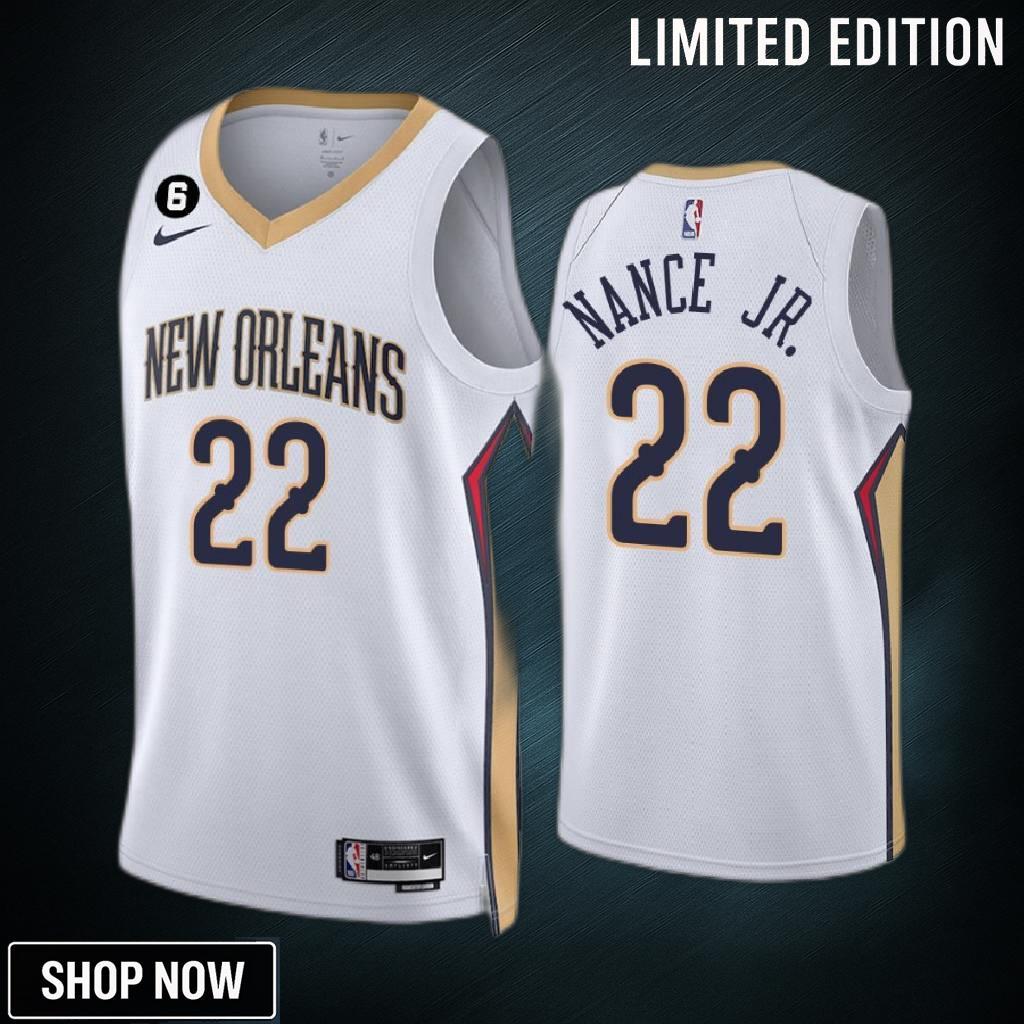 New Orleans Pelicans -23 Larry Nance Jr. 22 Association Edition White Jersey Swingman