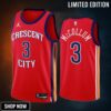 New Orleans Pelicans #3 Cj Mccollum Red 23 Statement Edition Stitched Jersey