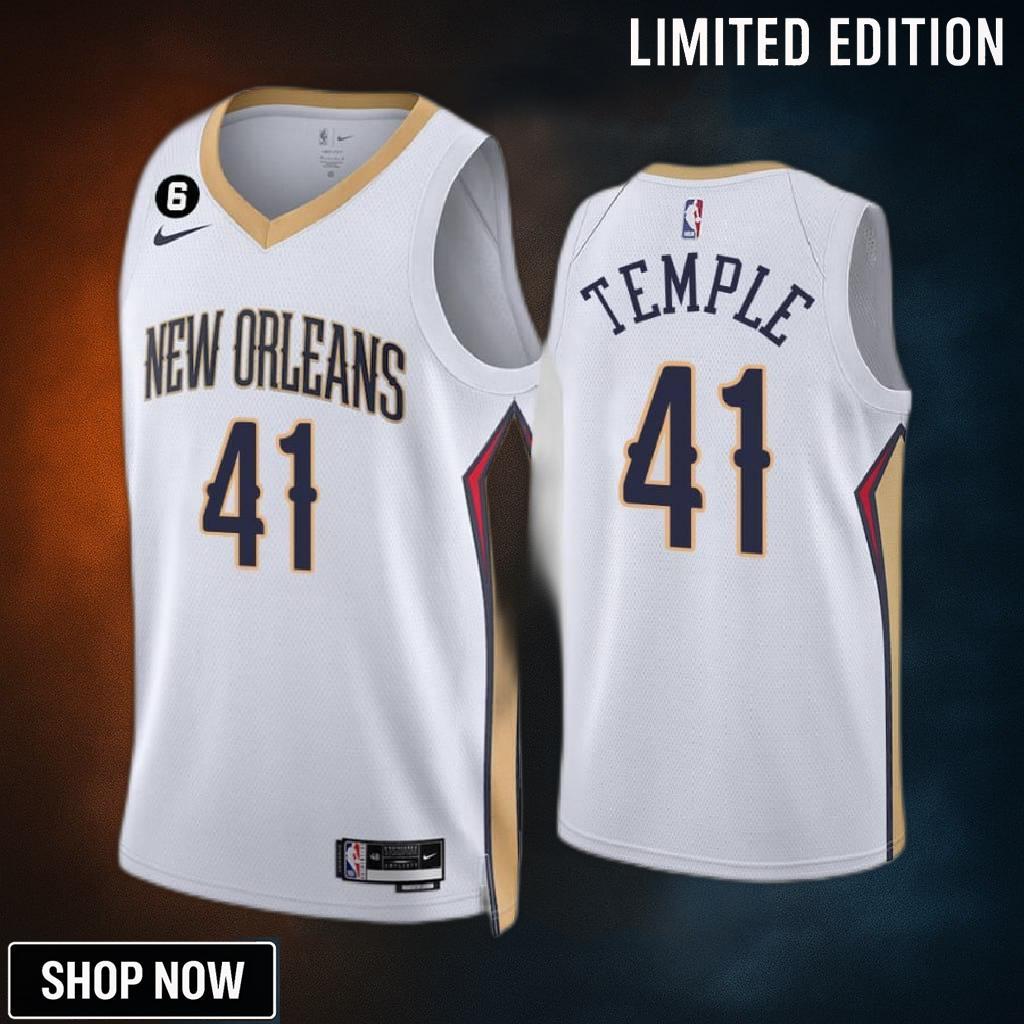 New Orleans Pelicans Garrett Temple 41 Association Edition -23 White Jersey Swingman