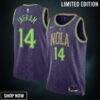 New Orleans Pelicans Nike City Edition Swingman Jersey - Purple Brandon ingram Unisex