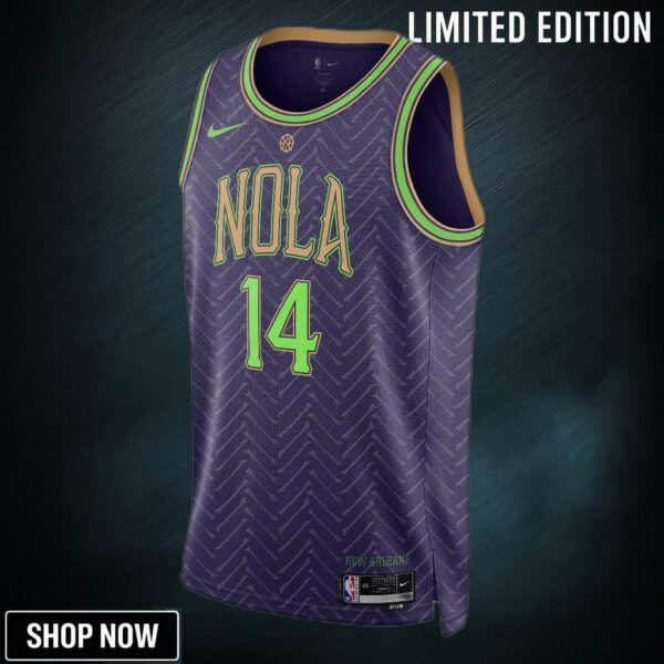 New Orleans Pelicans Nike City Edition Swingman Jersey - Purple Brandon ingram Unisex