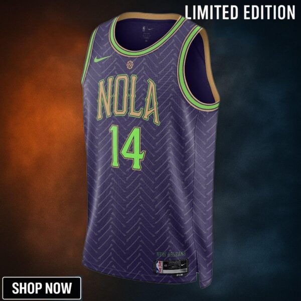 New Orleans Pelicans Nike City Edition Swingman Jersey - Purple Brandon ingram Unisex