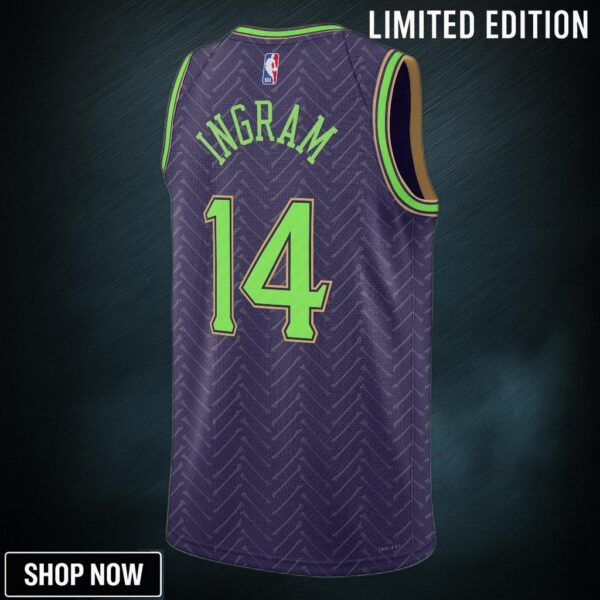New Orleans Pelicans Nike City Edition Swingman Jersey - Purple Brandon ingram Unisex