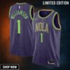 New Orleans Pelicans Nike City Edition Swingman Jersey - Purple Zion Williamson Unisex