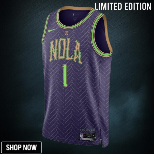 New Orleans Pelicans Nike City Edition Swingman Jersey - Purple Zion Williamson Unisex
