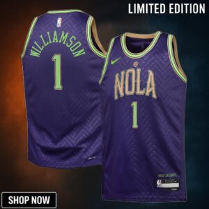 New Orleans Pelicans Nike City Edition Swingman Jersey - Purple Zion Williamson Youth