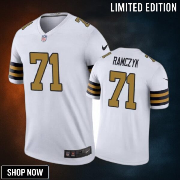 New Orleans Saints #71 Ryan Ramczyk Nike Color Rush White Jersey