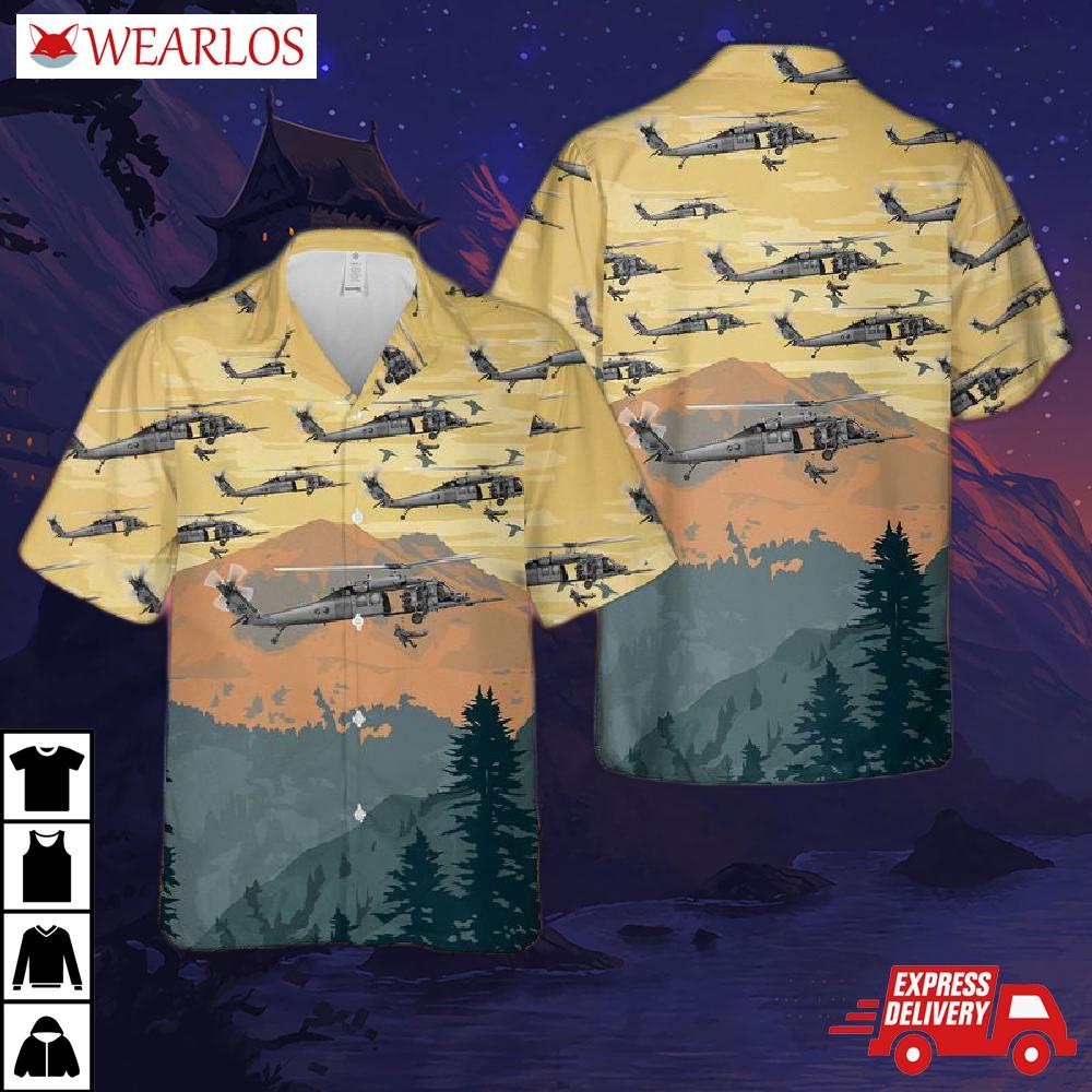 New York Air National Guard 101st Rescue Squadron Hh-60g Pave Hawk Hawaiian Shirt
