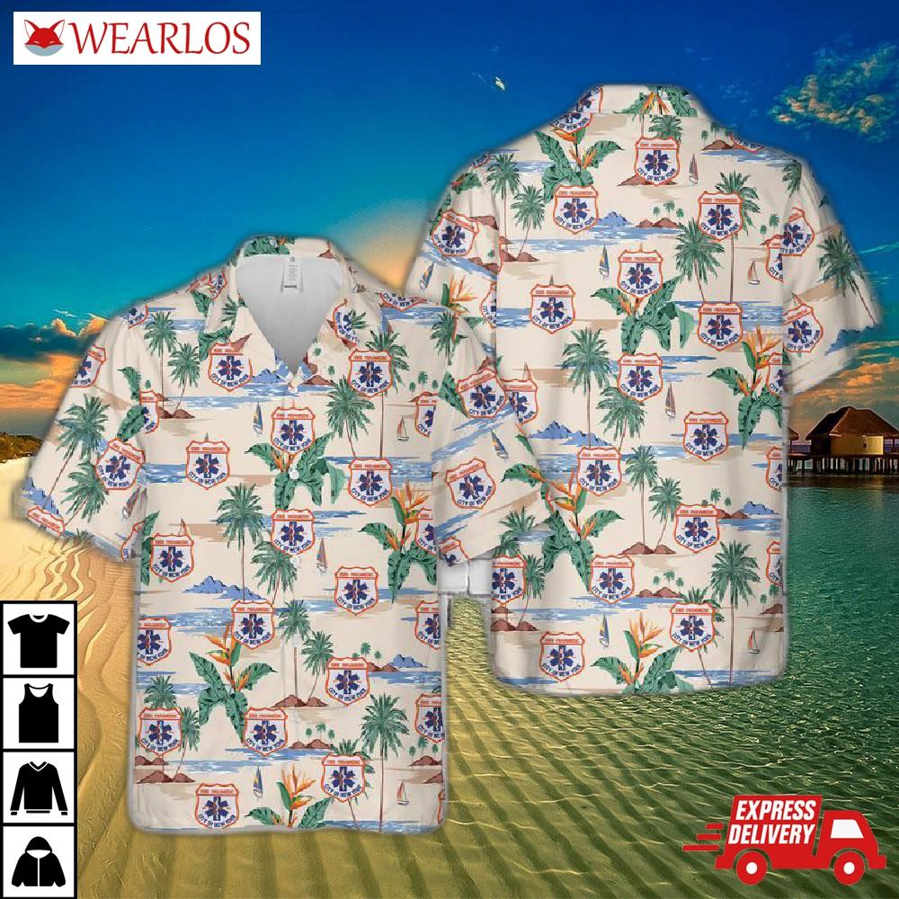 New York City Fire Department Bureau Of Ems Hawaiian Shirt