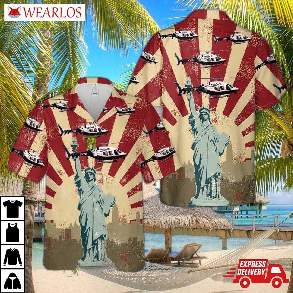 New York City Police Bell 429 Global Ranger Hawaiian Shirt