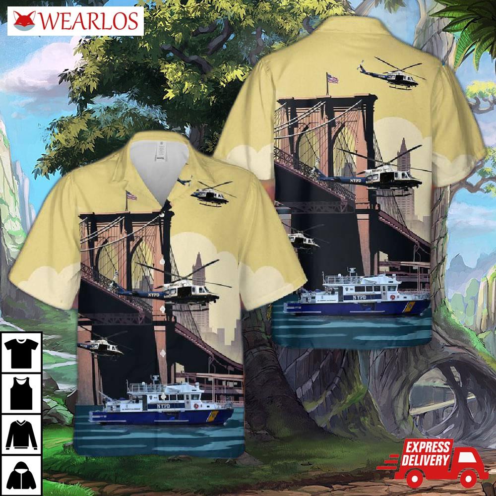 New York City Police Vehicles Hawaiian Shirt