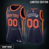 New York Knicks Custom 00 -23 Statement Edition Navy Men Jersey Swingman
