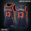 New York Knicks Evan Fournier 13 -23 Statement Edition Navy Men Jersey Swingman