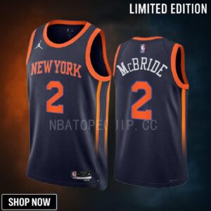 New York Knicks Miles Mcbride 2 -23 Statement Edition Navy Men Jersey Swingman