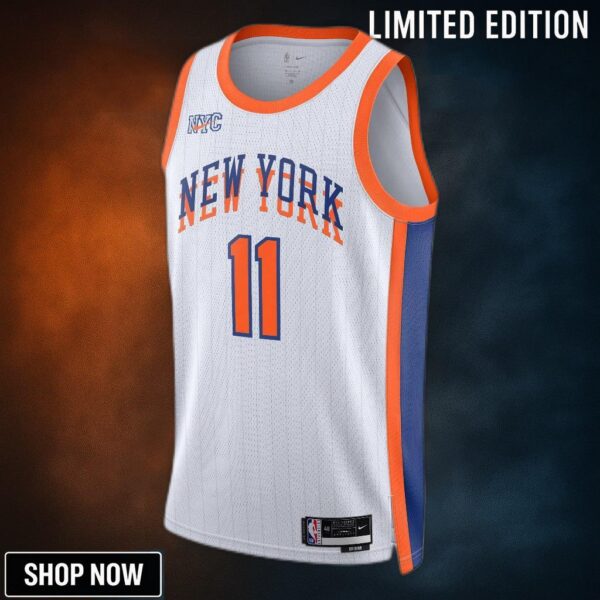 New York Knicks Nike City Edition Swingman Jersey - White Jalen Brunson Unisex