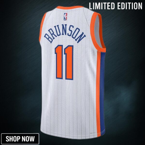 New York Knicks Nike City Edition Swingman Jersey - White Jalen Brunson Unisex