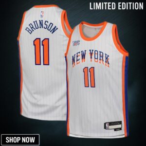 New York Knicks Nike City Edition Swingman Jersey - White Jalen Brunson Youth