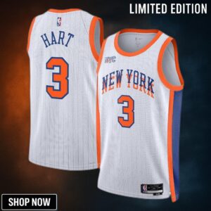 New York Knicks Nike City Edition Swingman Jersey - White Josh Hart Unisex