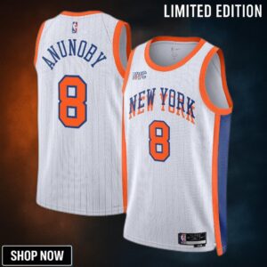 New York Knicks Nike City Edition Swingman Jersey - White Og Anunoby Unisex