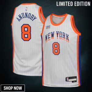 New York Knicks Nike City Edition Swingman Jersey - White Og Anunoby Youth