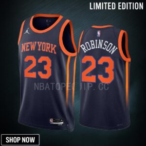 New York Knicks Robinson 23 -23 Statement Edition Navy Men Jersey Swingman