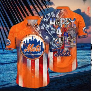 New York Mets Happy 4th Of July Hawaiian Shirt