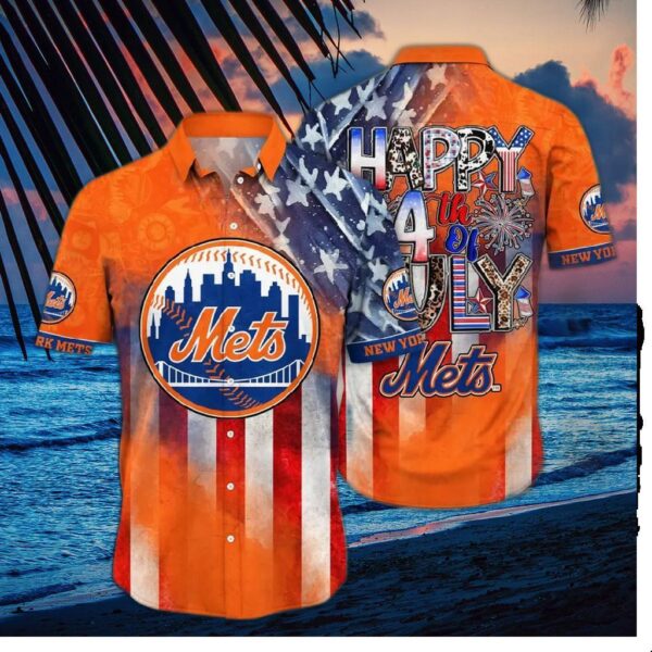 New York Mets Happy 4th Of July Hawaiian Shirt