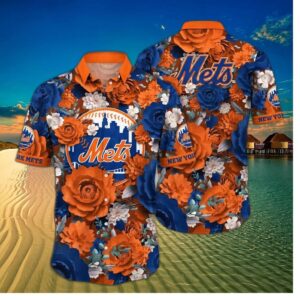 New York Mets Paradise Play Hawaiian Shirt