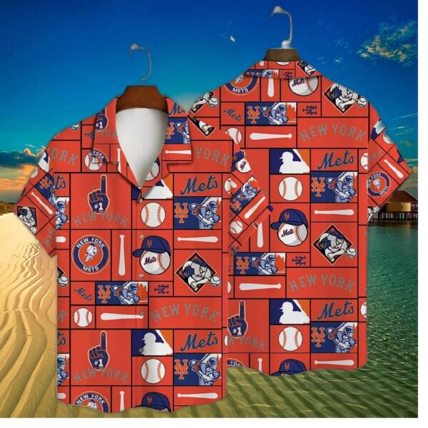 New York Mets Sunset Beach Hawaiian Shirt