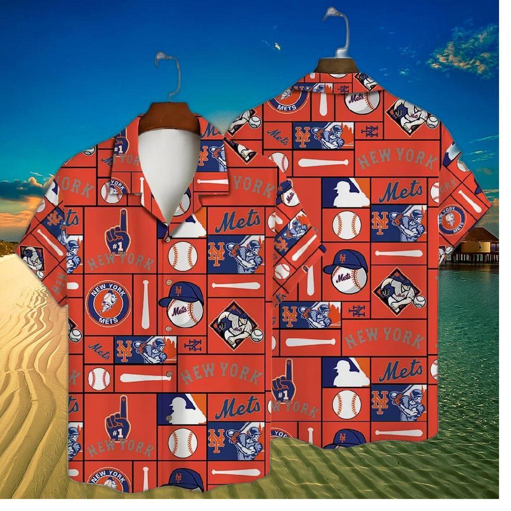 New York Mets Sunset Beach Hawaiian Shirt