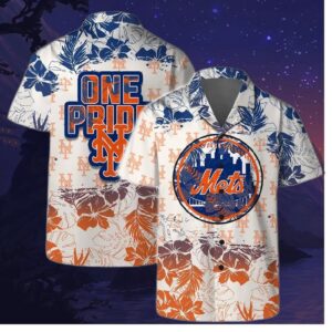 New York Mets Team Logo One Pride Hawaiian Shirt