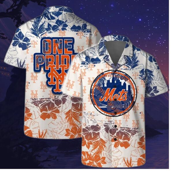 New York Mets Team Logo One Pride Hawaiian Shirt