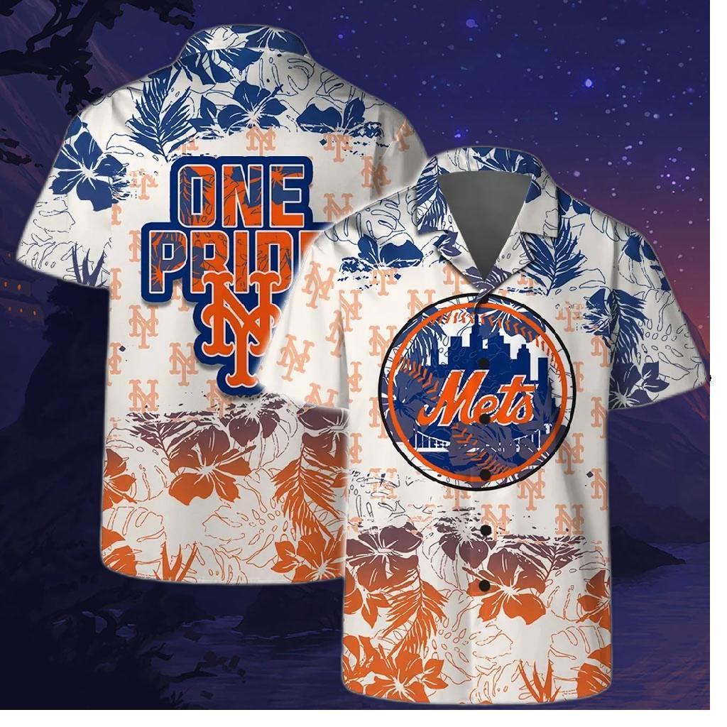 New York Mets Team Logo One Pride Hawaiian Shirt