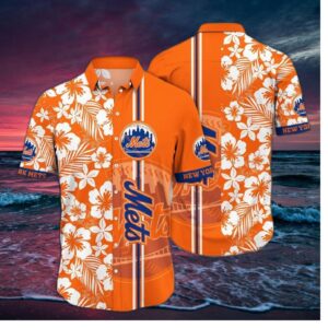 New York Mets Tiki Breeze Hawaiian Shirt