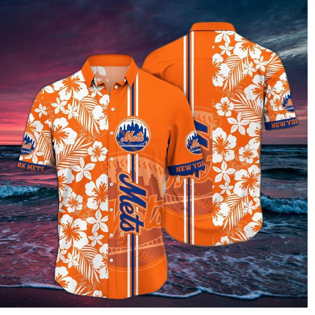 New York Mets Tiki Breeze Hawaiian Shirt