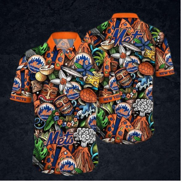 New York Mets Tropic Teal Hawaiian Shirt