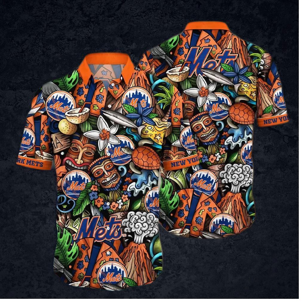 New York Mets Tropic Teal Hawaiian Shirt