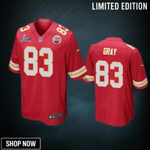 Noah Gray 83 Kansas City Chiefs Super Bowl Lvii Red Men Game Jersey