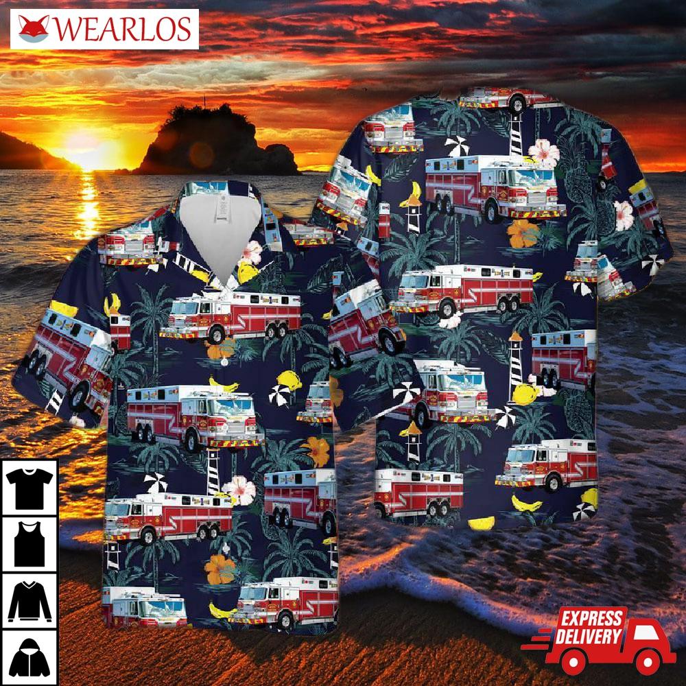 North Carolina Raleigh Fire Department Rescue Hawaiian Shirt