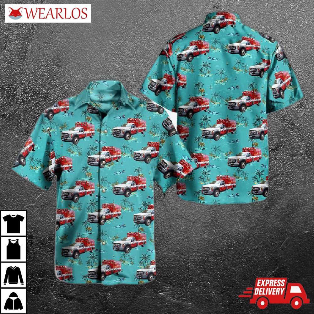 North Las Vegas Fire Department Rescue Engine Hawaiian Shirt
