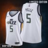 Norvel Pelle 5 Utah Jazz Association Edition White Jersey 75th Diamond - Men