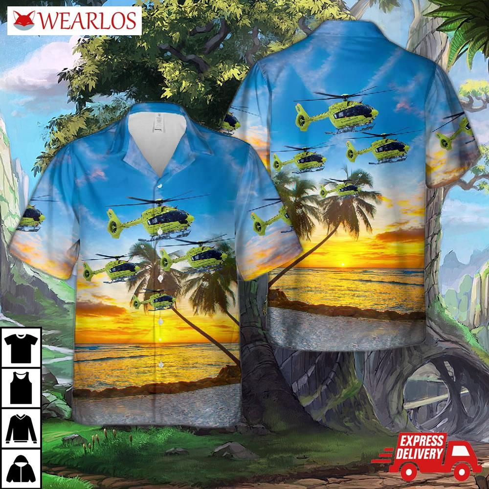 Norwegian Air Ambulance Airbus H145 Helicopter Hawaiian Shirt