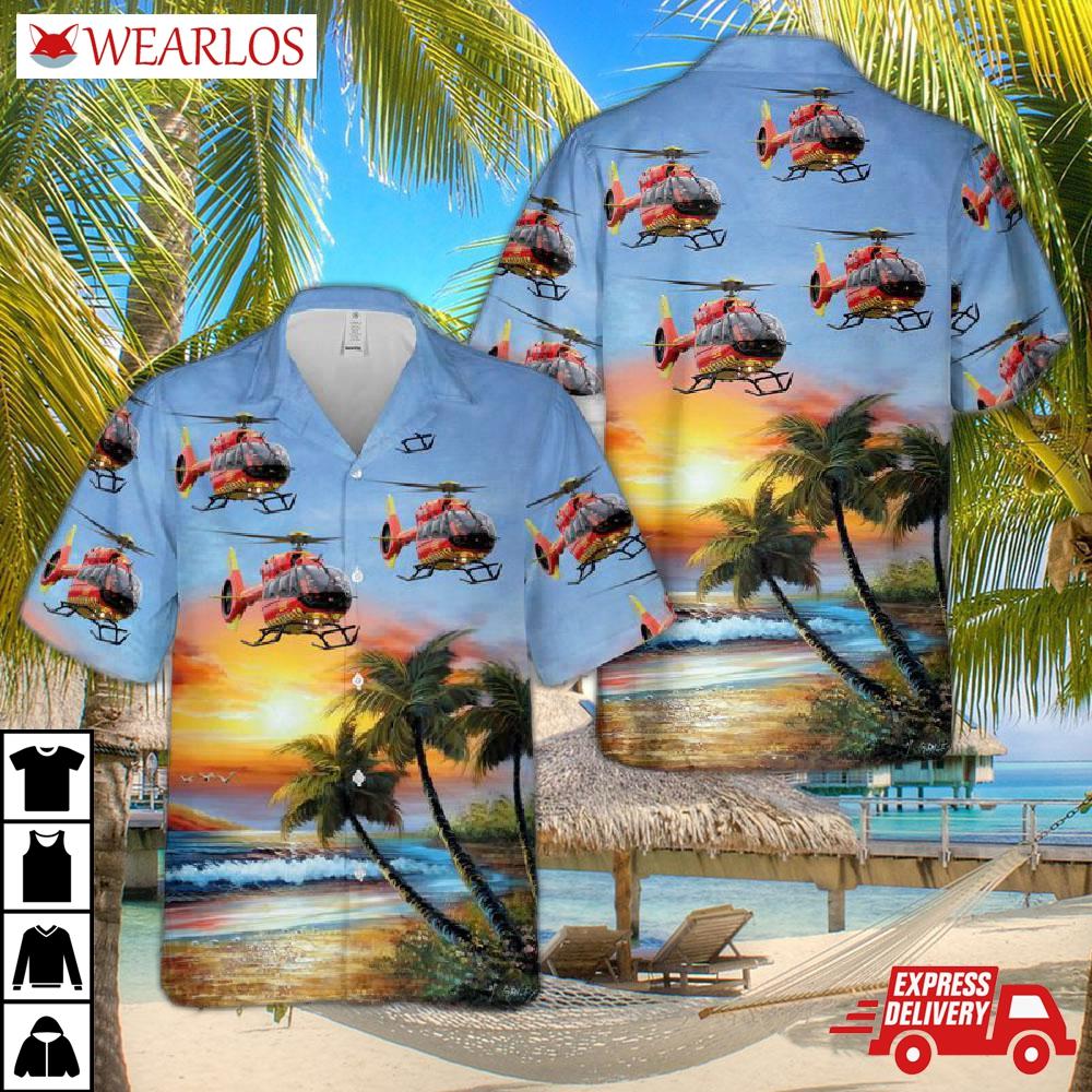 Norwegian Air Ambulance Airbus H145 Helicopter Hawaiian Shirt
