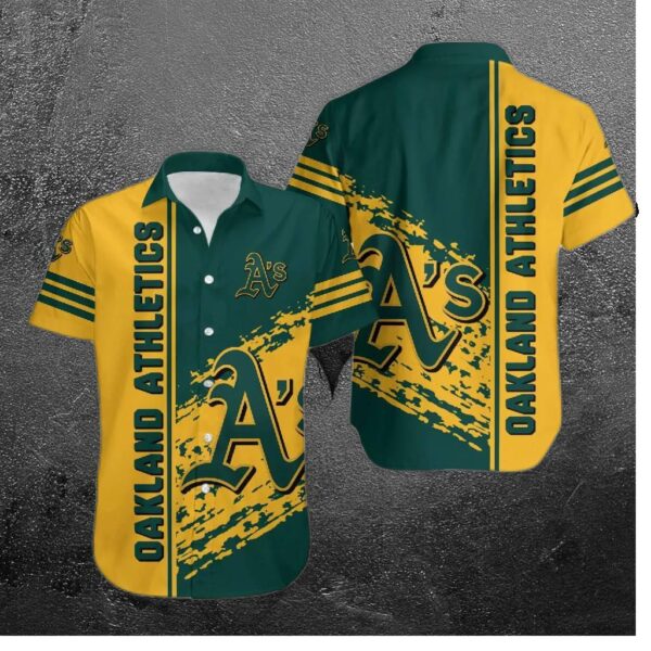 Oakland Athletics Bold Stripes Hawaiian Shirt