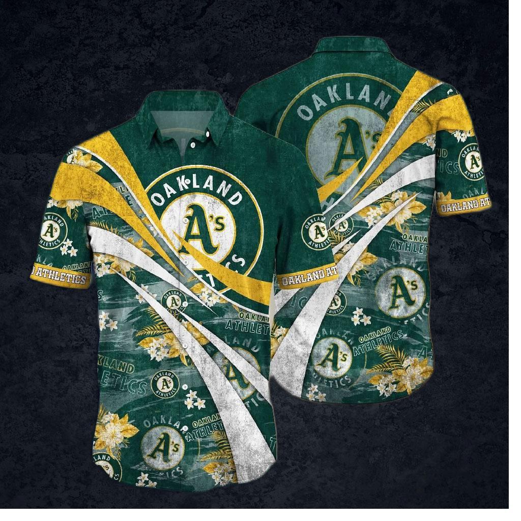 Oakland Athletics Floral Swirl Hawaiian Shirt