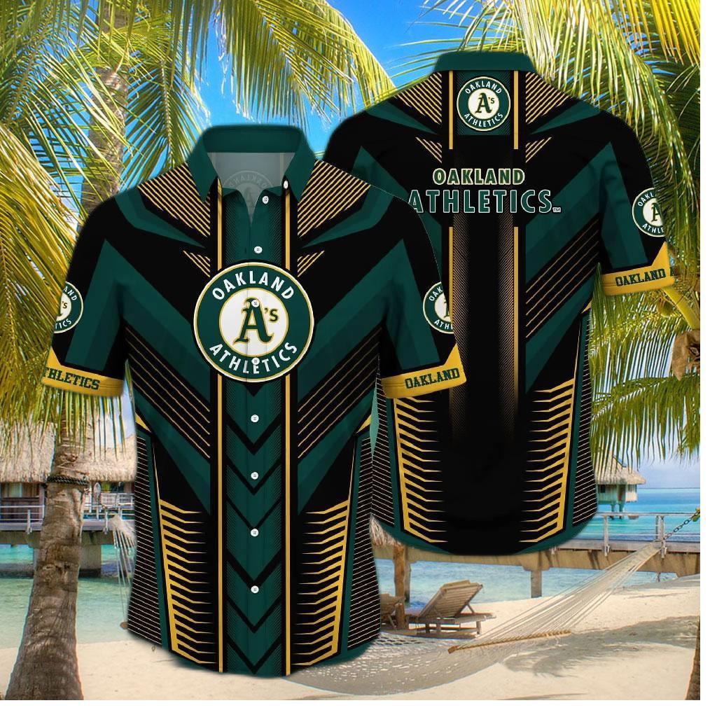 Oakland Athletics Geometric Chevron Hawaiian Shirt